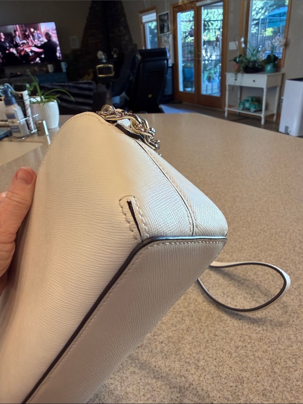 kate spade Cream Saffiano Dome Crossbody with Gold chain - Picture 13 of 14
